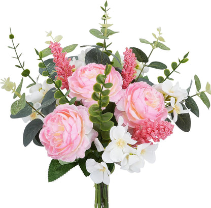 13.78in Artificial Fall Flowers Bouquet Faux Peony Floral Arrangements