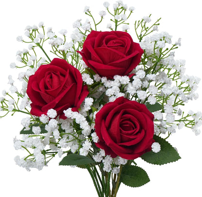 13.78in Artificial Fall Flowers Bouquet Faux Peony Floral Arrangements