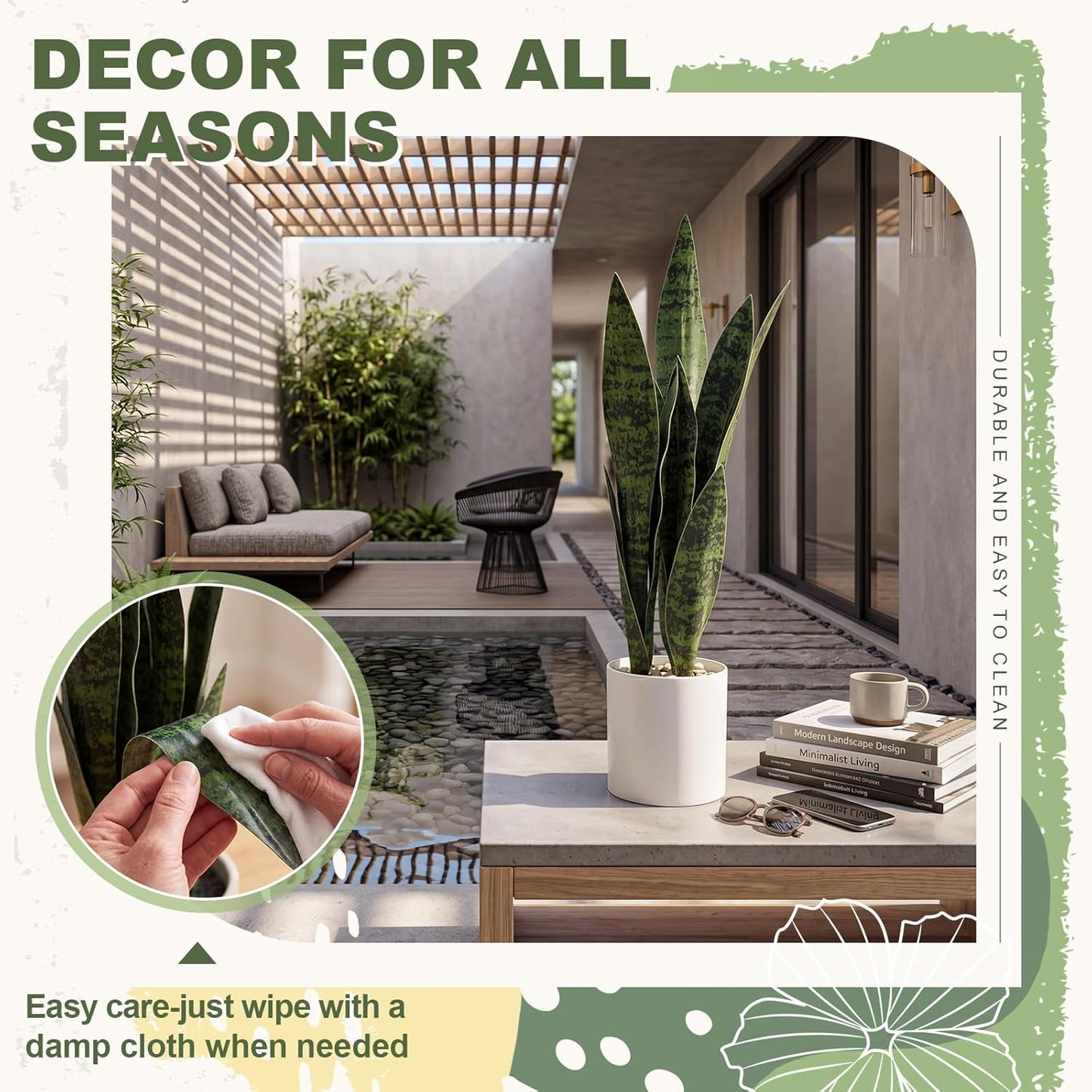 2 Pack Fake Snake Plant 22" Artificial Sansevieria with 12 Leaves Faux Sansevieria Fake Agave Potted Plants PE Material UV Resistant for Indoor Outdoor Home Garden Office Bedroom Decor