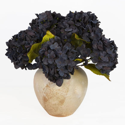TOPIA Silk Fall Flowers Artificial Silk Dried Hydrangea Artificial Fall Flowers Dried Florals Bouquet Autumn Decorations for Office and Home (6 PCS) (Cream White)