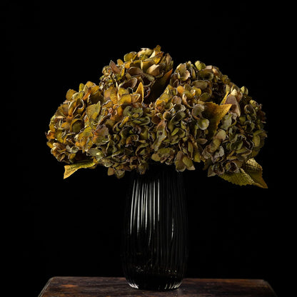 TOPIA Silk Fall Flowers Artificial Silk Dried Hydrangea Artificial Fall Flowers Dried Florals Bouquet Autumn Decorations for Office and Home (6 PCS) (Cream White)