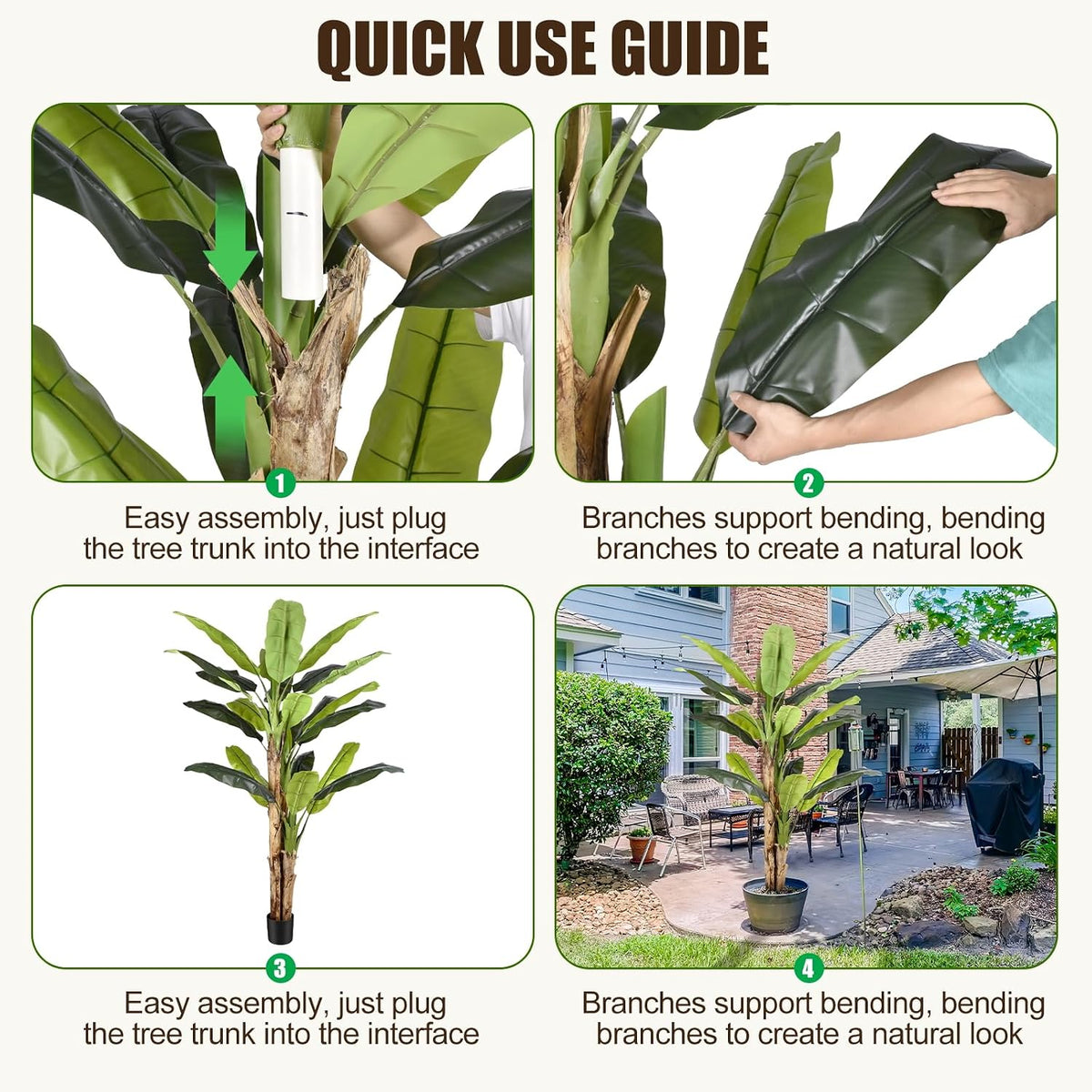 Lifelike Bird of Paradise Artificial Plant 6ft Faux Banana Leaf Tree with White Tall Planter for Home Decor - Perfect Indoor Silk Floor Plant for Living Room, Office, and Bedroom Ambiance Enhancement