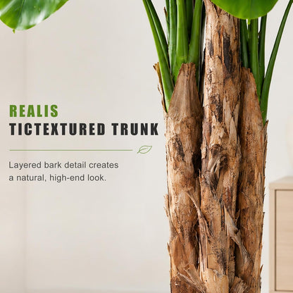 Lifelike Bird of Paradise Artificial Plant 6ft Faux Banana Leaf Tree with White Tall Planter for Home Decor - Perfect Indoor Silk Floor Plant for Living Room, Office, and Bedroom Ambiance Enhancement