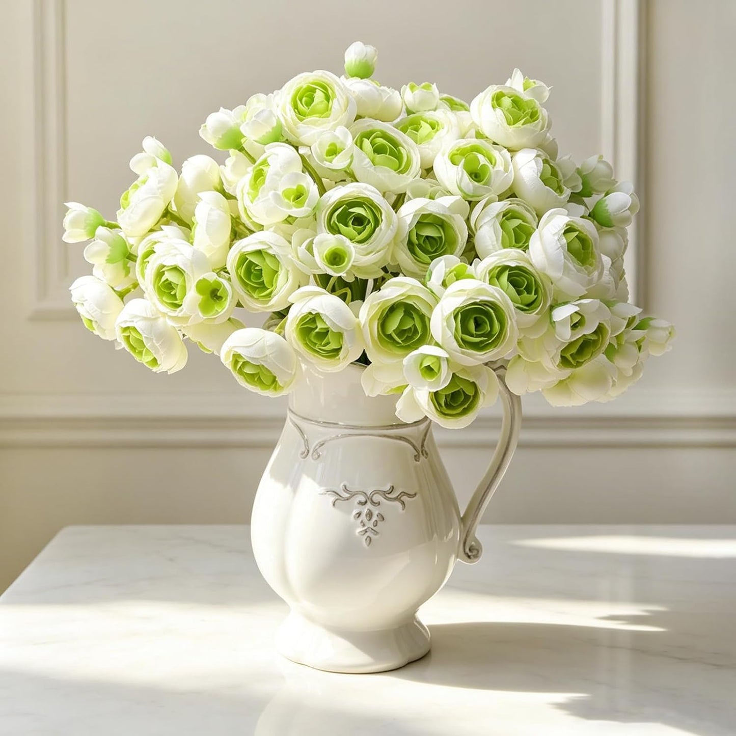 32Pcs Ivory White Ranunculus Artificial Flowers DIY Home Wedding | Real Touch Ranunculus, Faux Flowers, 32pcs Bulk, Ivory White, Peony Look, Bouquets, Home Decor, Bridal Shower, Centerpieces