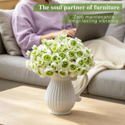 32Pcs Ivory White Ranunculus Artificial Flowers DIY Home Wedding | Real Touch Ranunculus, Faux Flowers, 32pcs Bulk, Ivory White, Peony Look, Bouquets, Home Decor, Bridal Shower, Centerpieces