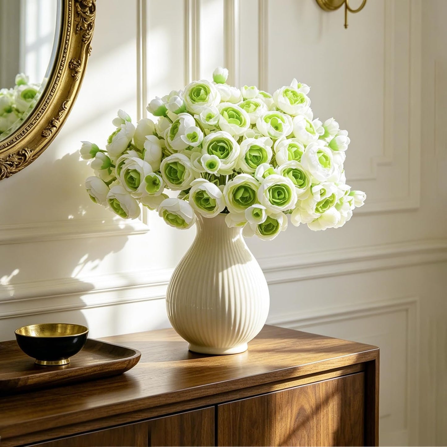 32Pcs Ivory White Ranunculus Artificial Flowers DIY Home Wedding | Real Touch Ranunculus, Faux Flowers, 32pcs Bulk, Ivory White, Peony Look, Bouquets, Home Decor, Bridal Shower, Centerpieces