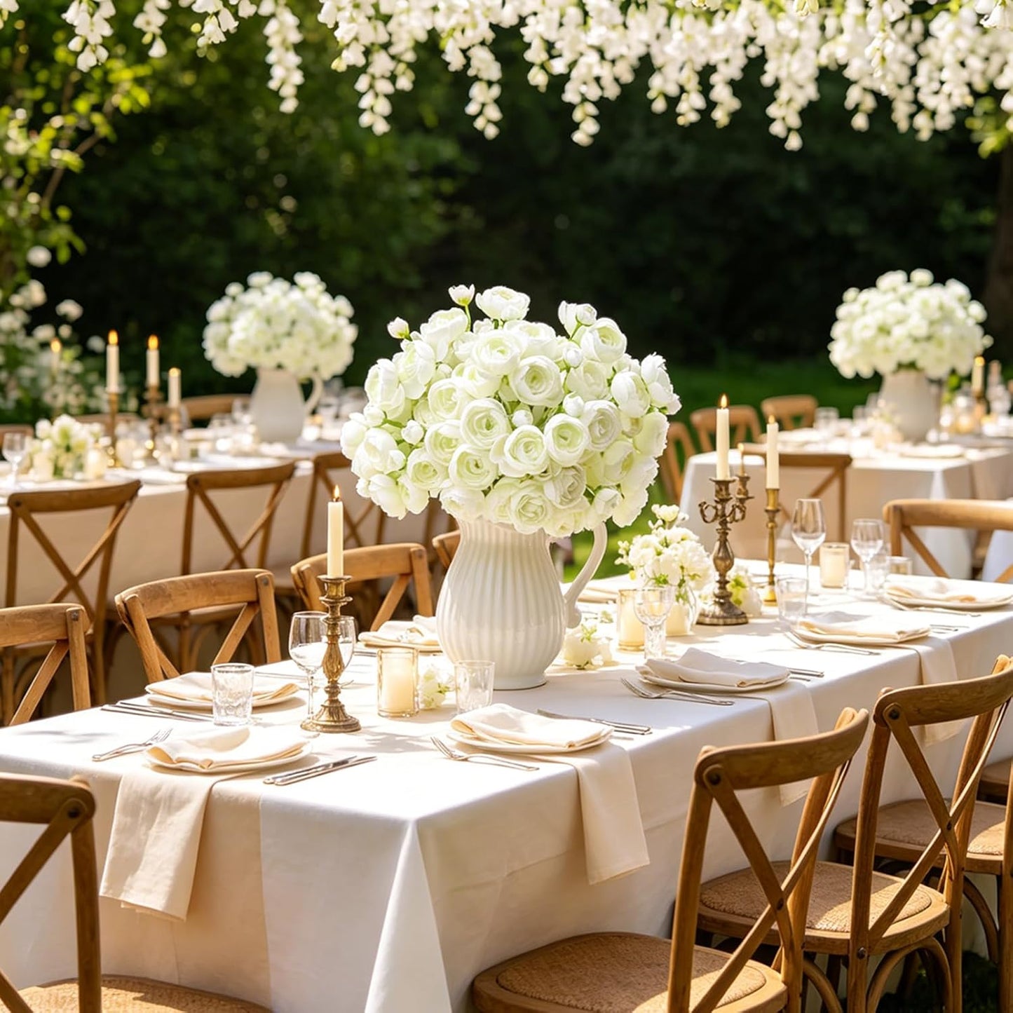 32Pcs Ivory White Ranunculus Artificial Flowers DIY Home Wedding | Real Touch Ranunculus, Faux Flowers, 32pcs Bulk, Ivory White, Peony Look, Bouquets, Home Decor, Bridal Shower, Centerpieces