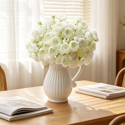 32Pcs Ivory White Ranunculus Artificial Flowers DIY Home Wedding | Real Touch Ranunculus, Faux Flowers, 32pcs Bulk, Ivory White, Peony Look, Bouquets, Home Decor, Bridal Shower, Centerpieces