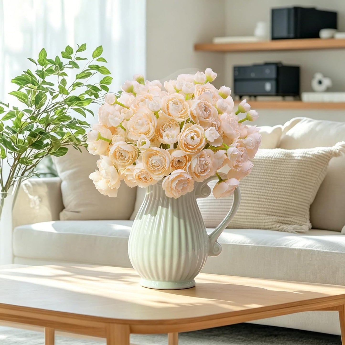 32Pcs Ivory White Ranunculus Artificial Flowers DIY Home Wedding | Real Touch Ranunculus, Faux Flowers, 32pcs Bulk, Ivory White, Peony Look, Bouquets, Home Decor, Bridal Shower, Centerpieces