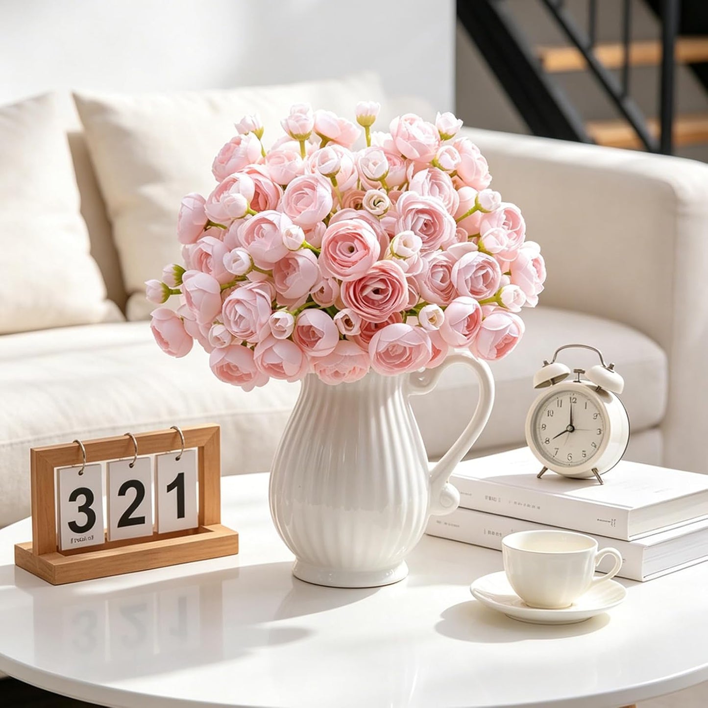 32Pcs Ivory White Ranunculus Artificial Flowers DIY Home Wedding | Real Touch Ranunculus, Faux Flowers, 32pcs Bulk, Ivory White, Peony Look, Bouquets, Home Decor, Bridal Shower, Centerpieces