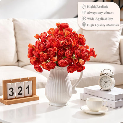 32Pcs Ivory White Ranunculus Artificial Flowers DIY Home Wedding | Real Touch Ranunculus, Faux Flowers, 32pcs Bulk, Ivory White, Peony Look, Bouquets, Home Decor, Bridal Shower, Centerpieces