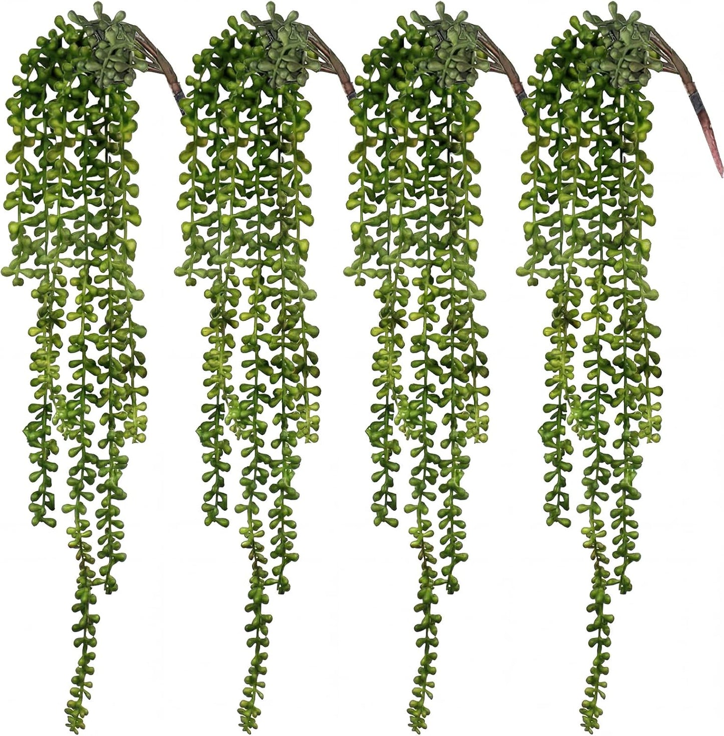 4pcs Fake Hanging Plants, String of Pearls Artificial Hanging Succulents Greenery Wall Backdrop Decor, Artificial Plants Indoor for Home Garden Outdoor Decoration