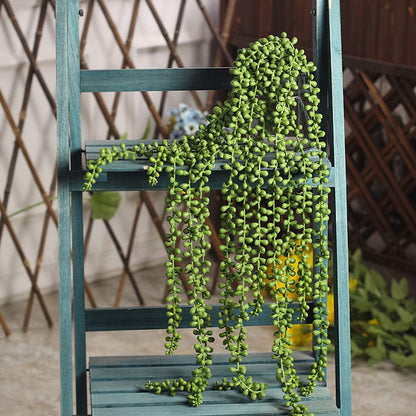 4pcs Fake Hanging Plants, String of Pearls Artificial Hanging Succulents Greenery Wall Backdrop Decor, Artificial Plants Indoor for Home Garden Outdoor Decoration