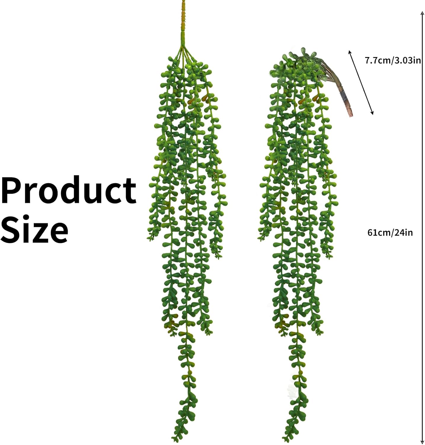 4pcs Fake Hanging Plants, String of Pearls Artificial Hanging Succulents Greenery Wall Backdrop Decor, Artificial Plants Indoor for Home Garden Outdoor Decoration