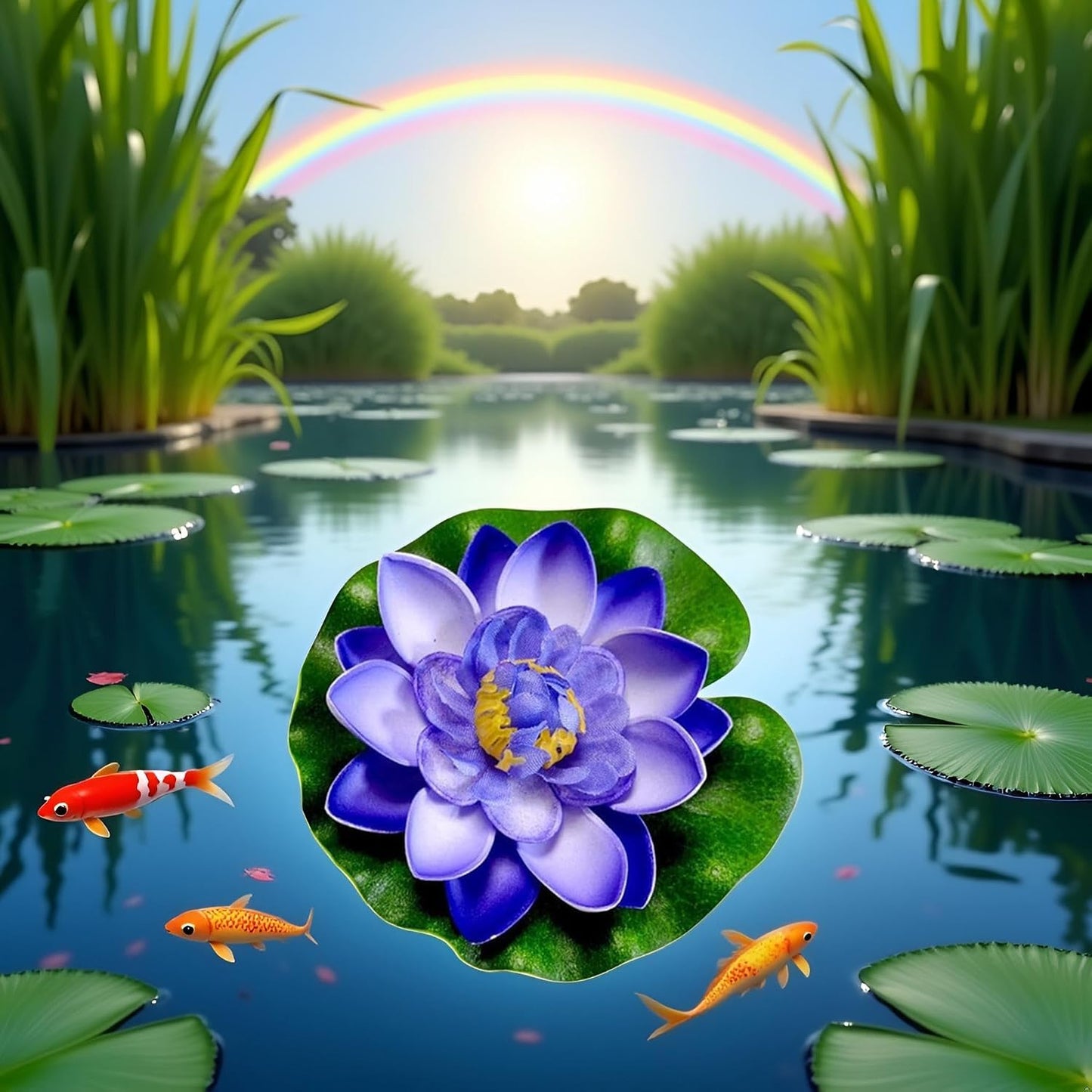 Artificial Floating Foam Lotus Flower with Water Lily Pad,Lifelike Pond Pool Lotus Ornaments,Realistic Ornament for Home Garden Pond Aquarium Decor，Artificial Plants and Flowers (Yellow)