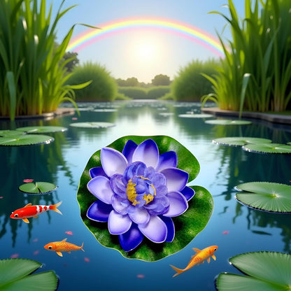 Artificial Floating Foam Lotus Flower with Water Lily Pad,Lifelike Pond Pool Lotus Ornaments,Realistic Ornament for Home Garden Pond Aquarium Decor，Artificial Plants and Flowers (Yellow)