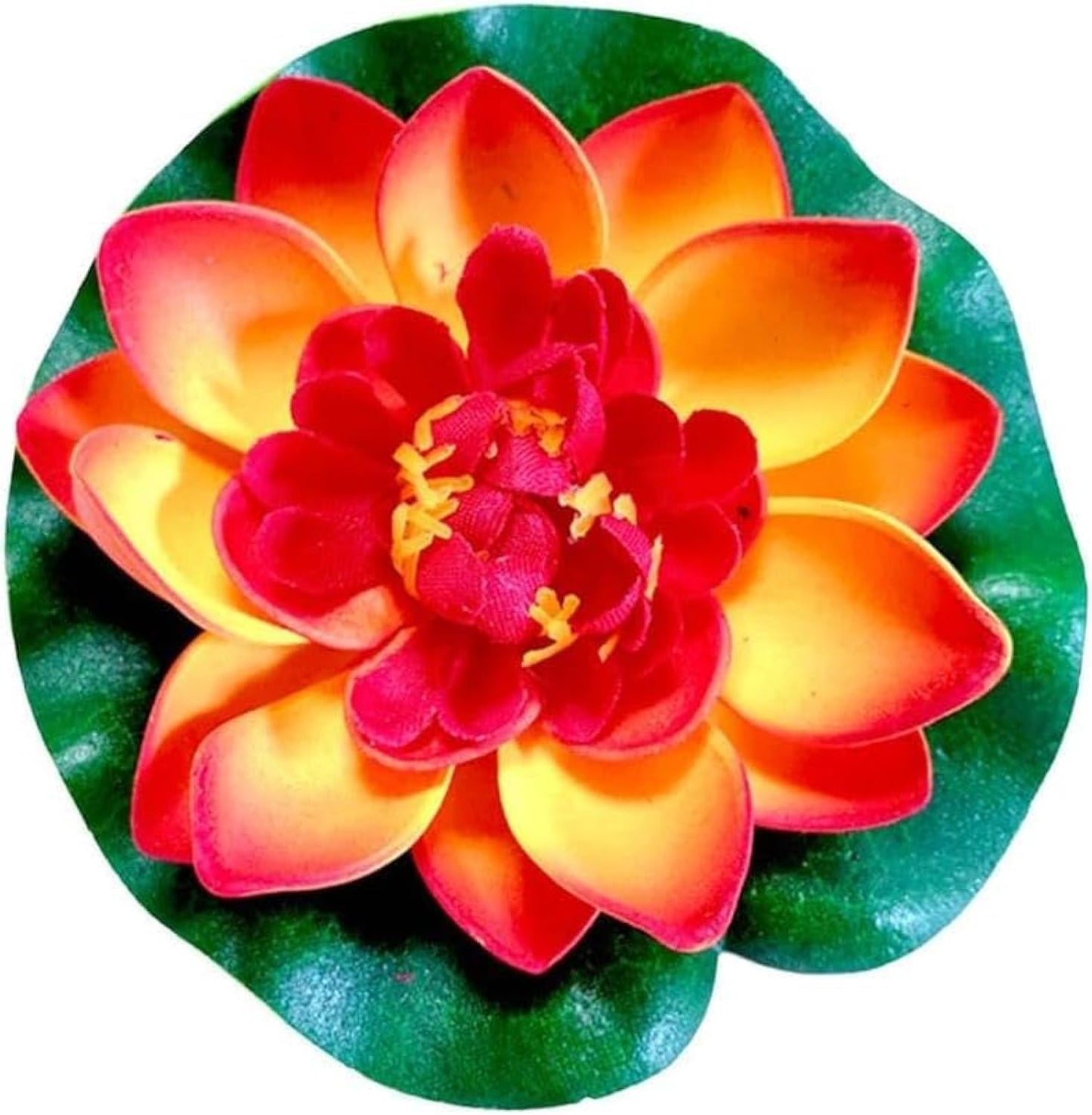 Artificial Floating Foam Lotus Flower with Water Lily Pad,Lifelike Pond Pool Lotus Ornaments,Realistic Ornament for Home Garden Pond Aquarium Decor，Artificial Plants and Flowers (Yellow)