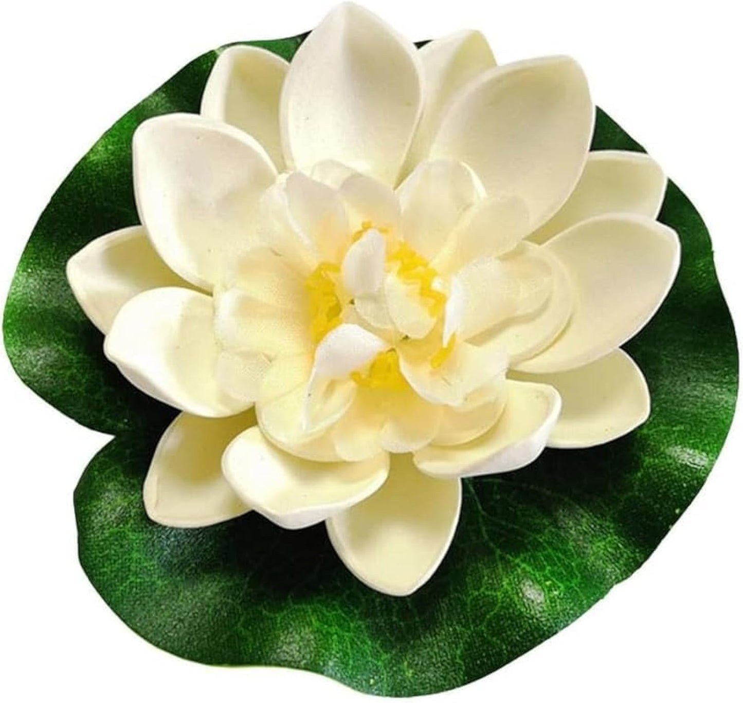 Artificial Floating Foam Lotus Flower with Water Lily Pad,Lifelike Pond Pool Lotus Ornaments,Realistic Ornament for Home Garden Pond Aquarium Decor，Artificial Plants and Flowers (Yellow)