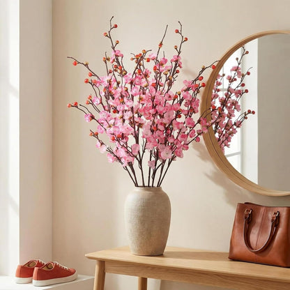 20pcs Red Cherry Blossom Branches 22" Cherry Blossom Decor (red, 22in) | artificial flowers for decoration faux flowers for vase, for Wedding Home Office Bedroom Party Table Centerpieces Decor
