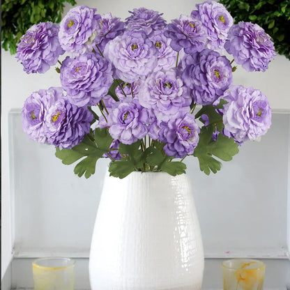 2 Pcs Artificial Flowers Spring Summer Purple Zinnia Silk Flowers with Long Stems Zinnia Elegans Artificial Flowers for Outdoors Floral Arrangements Table Centerpieces Wedding Party Home Decor