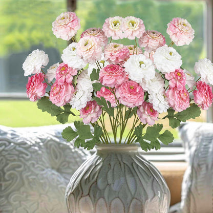 2 Pcs Artificial Flowers Spring Summer Purple Zinnia Silk Flowers with Long Stems Zinnia Elegans Artificial Flowers for Outdoors Floral Arrangements Table Centerpieces Wedding Party Home Decor