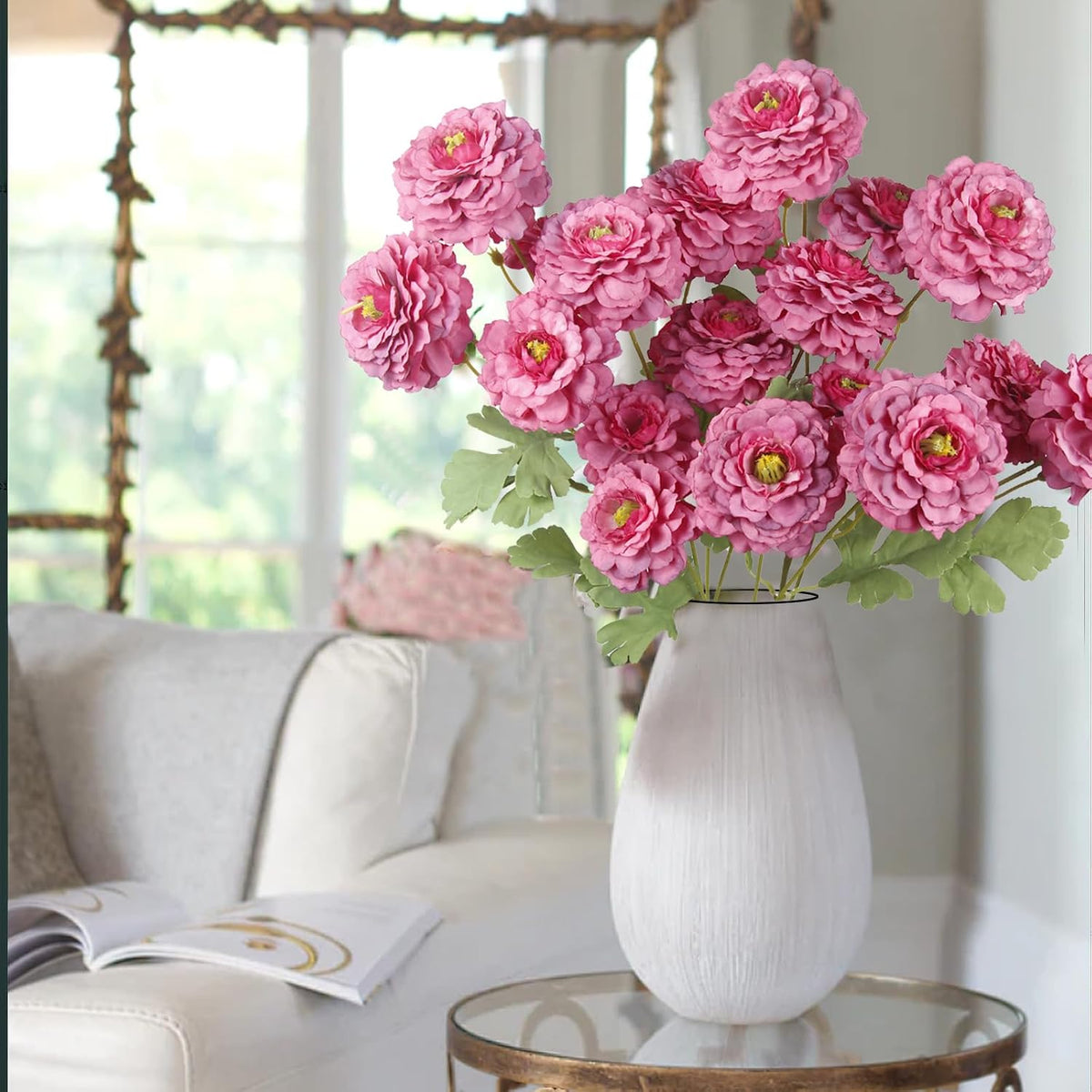 2 Pcs Artificial Flowers Spring Summer Purple Zinnia Silk Flowers with Long Stems Zinnia Elegans Artificial Flowers for Outdoors Floral Arrangements Table Centerpieces Wedding Party Home Decor