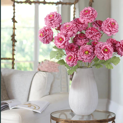 2 Pcs Artificial Flowers Spring Summer Purple Zinnia Silk Flowers with Long Stems Zinnia Elegans Artificial Flowers for Outdoors Floral Arrangements Table Centerpieces Wedding Party Home Decor