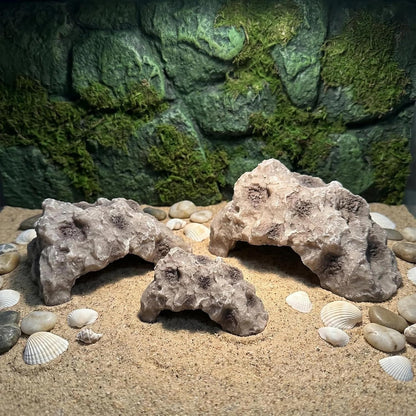 Reptile Rock Cave Hideout, Simulation Natural Rock Habitat Decor, Resin Reptile Hide Cave for Lizard, Gecko, Bearded Dragon, Snake, Tortoise, Amphibians Tank Accessories Decoration