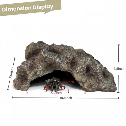 Reptile Rock Cave Hideout, Simulation Natural Rock Habitat Decor, Resin Reptile Hide Cave for Lizard, Gecko, Bearded Dragon, Snake, Tortoise, Amphibians Tank Accessories Decoration