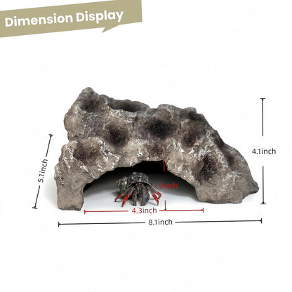 Reptile Rock Cave Hideout, Simulation Natural Rock Habitat Decor, Resin Reptile Hide Cave for Lizard, Gecko, Bearded Dragon, Snake, Tortoise, Amphibians Tank Accessories Decoration