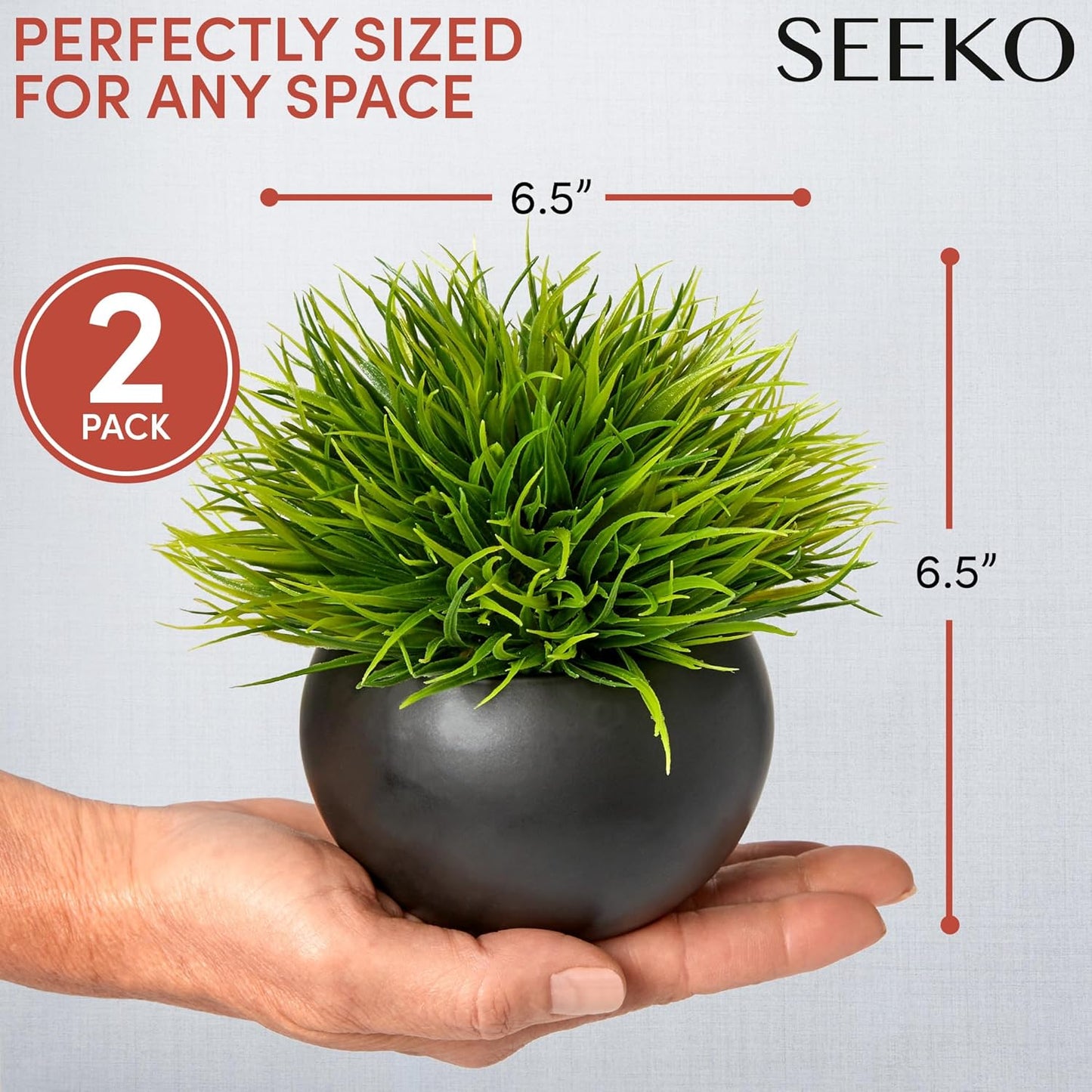 Plants Artificial in Ceramic Pots - Faux Office Plants | Also called faux succulents - realistic, premium quality. For bathroom, home & office decor 3 pack, in ceramic pots