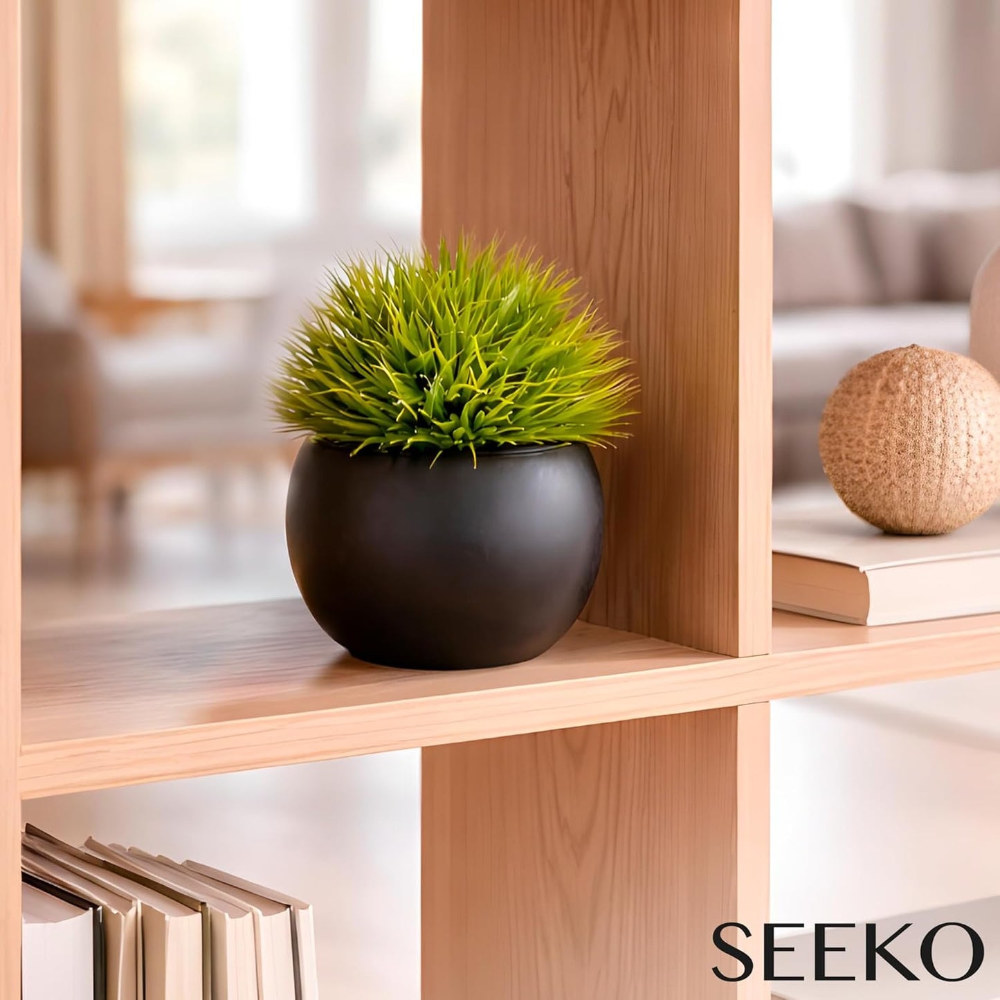 Plants Artificial in Ceramic Pots - Faux Office Plants | Also called faux succulents - realistic, premium quality. For bathroom, home & office decor 3 pack, in ceramic pots