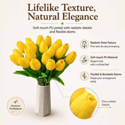 Artificial Yellow Tulips - Colors A