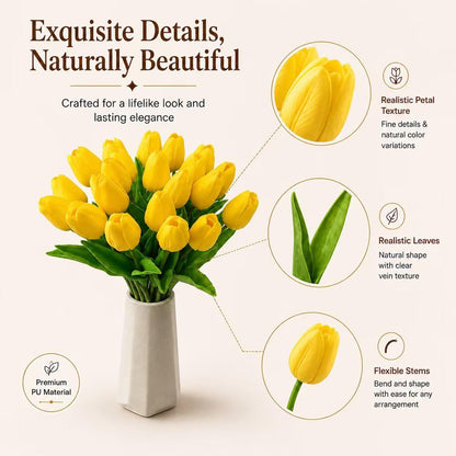 Artificial Yellow Tulips - Colors A