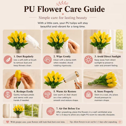Artificial Yellow Tulips - Colors A