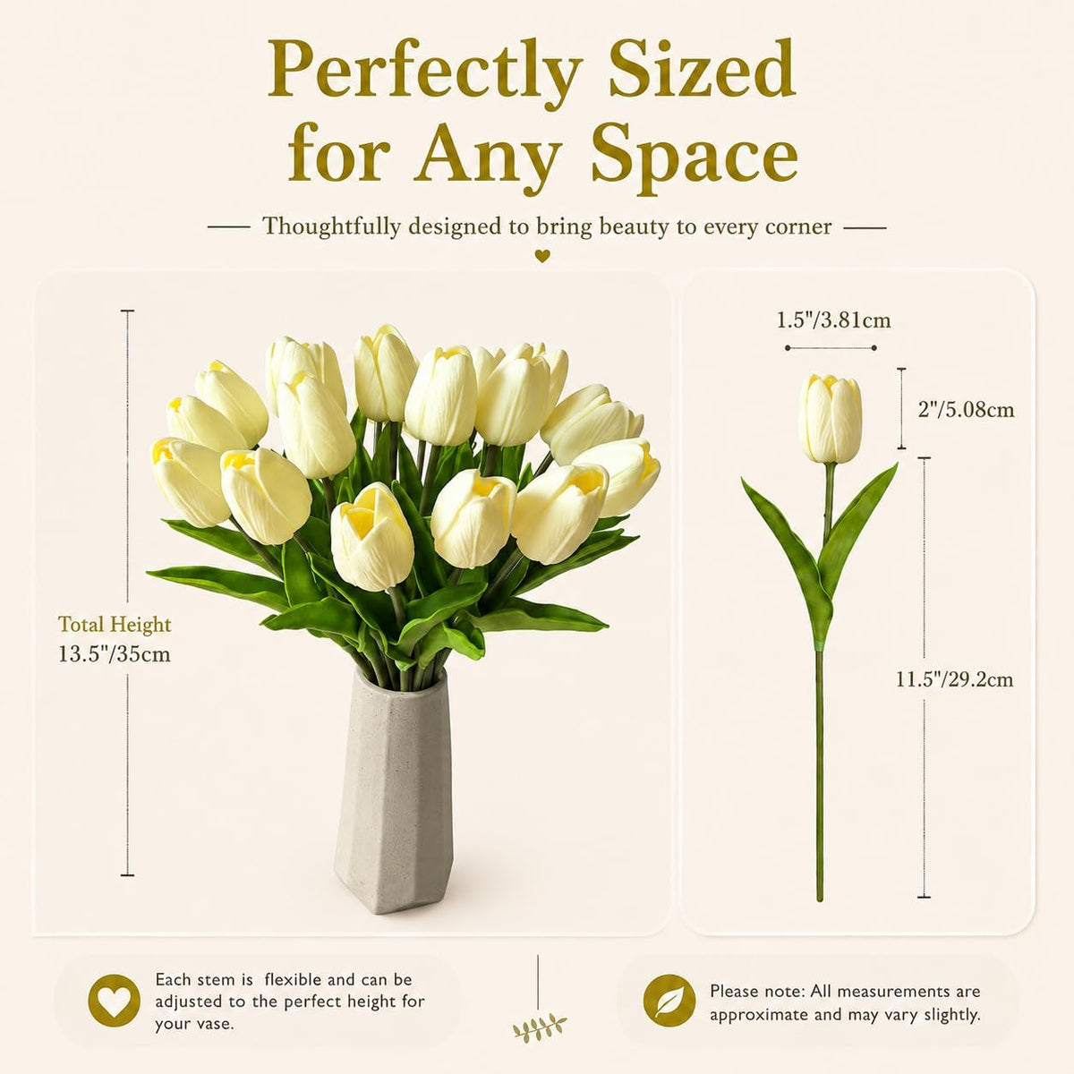Artificial Yellow Tulips - Colors A
