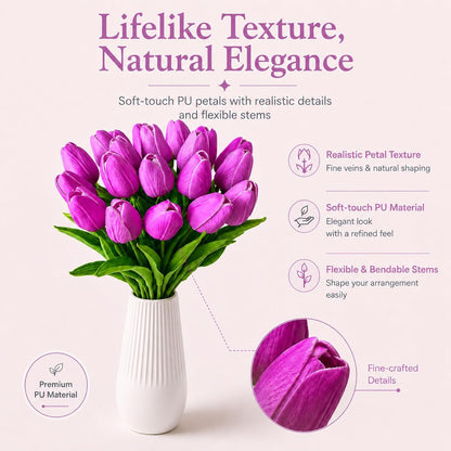 Artificial Yellow Tulips - Colors A