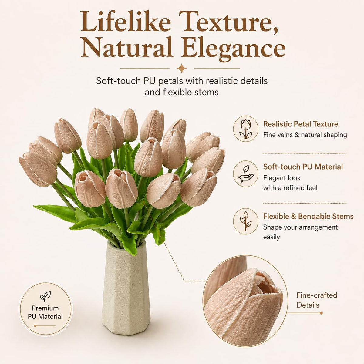 Artificial Yellow Tulips - Colors A
