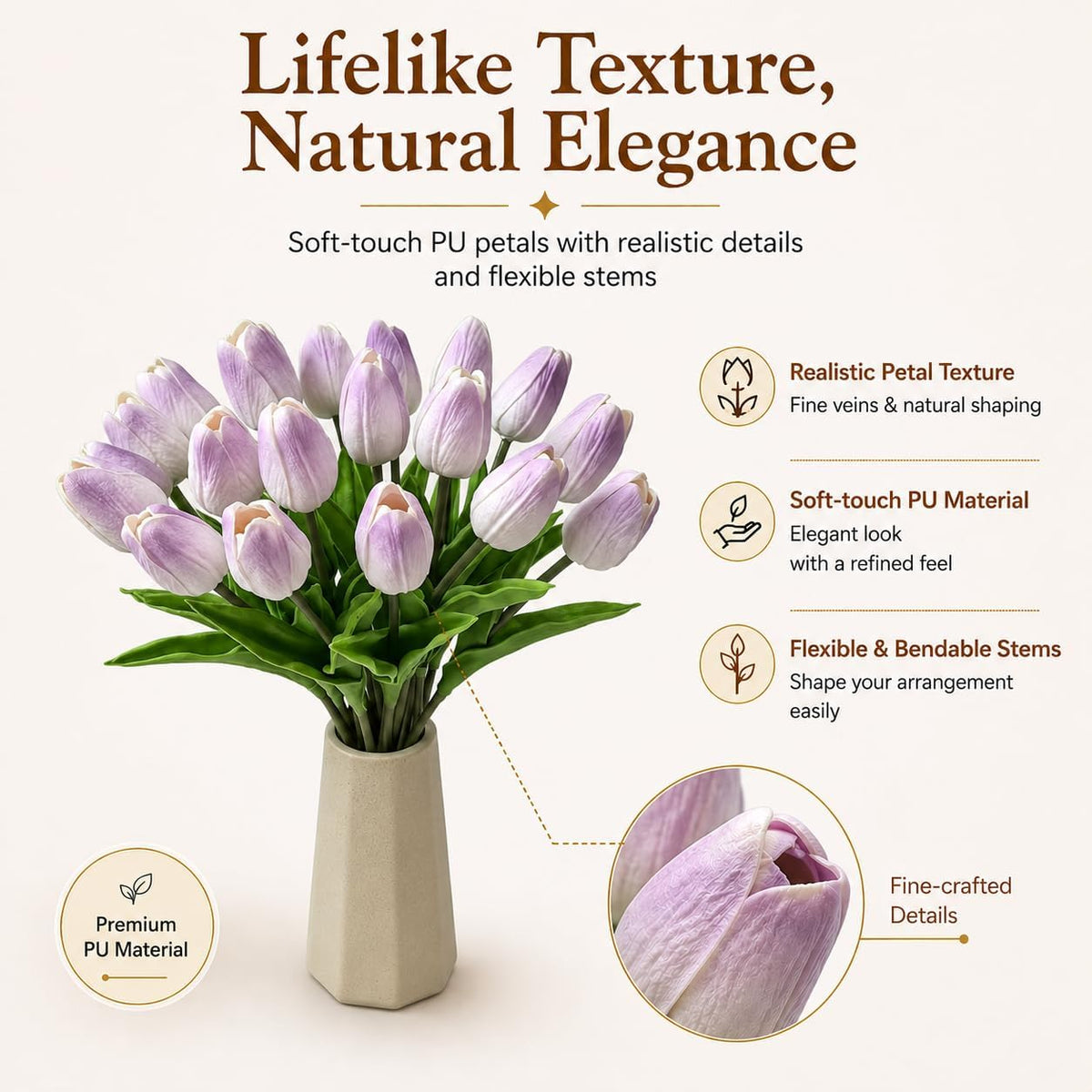 Artificial Yellow Tulips - Colors A
