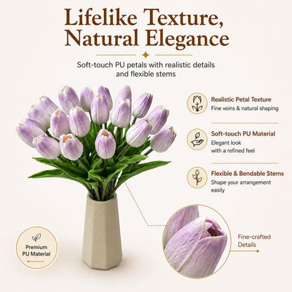 Artificial Yellow Tulips - Colors A