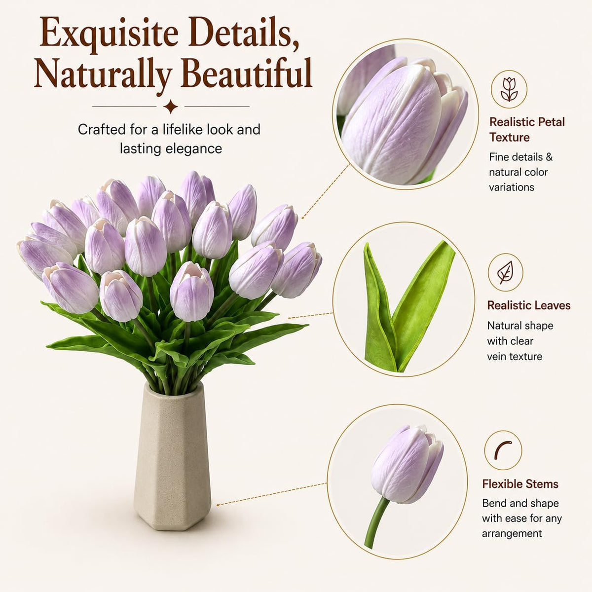 Artificial Yellow Tulips - Colors A