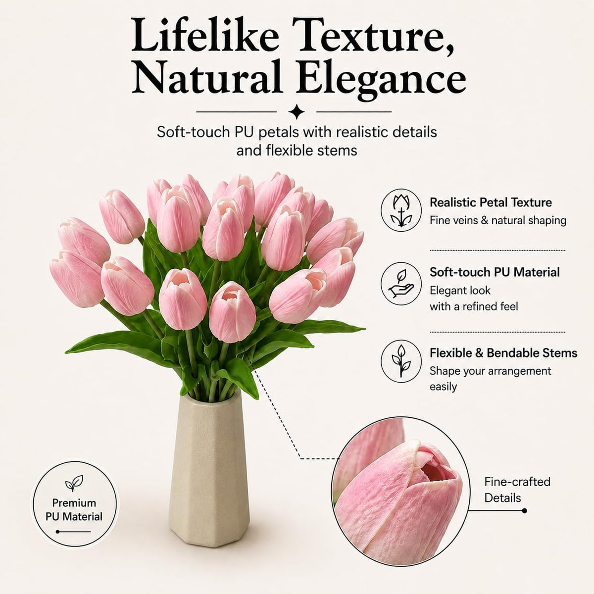 Artificial Yellow Tulips - Colors A