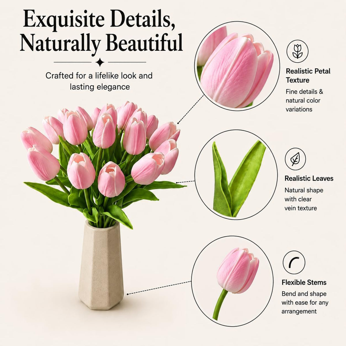 Artificial Yellow Tulips - Colors A