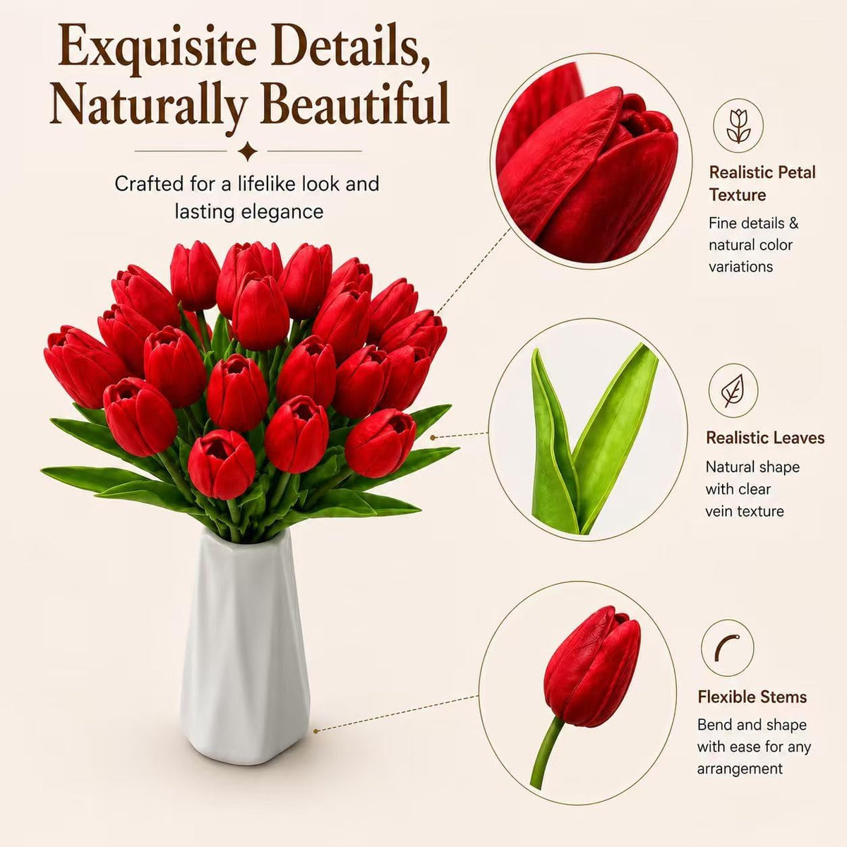Artificial Yellow Tulips - Colors A