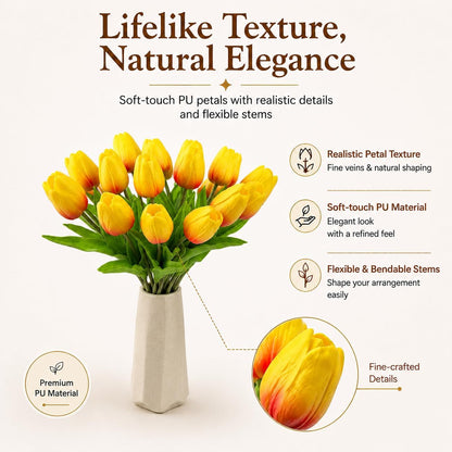 Artificial Yellow Tulips - Colors A