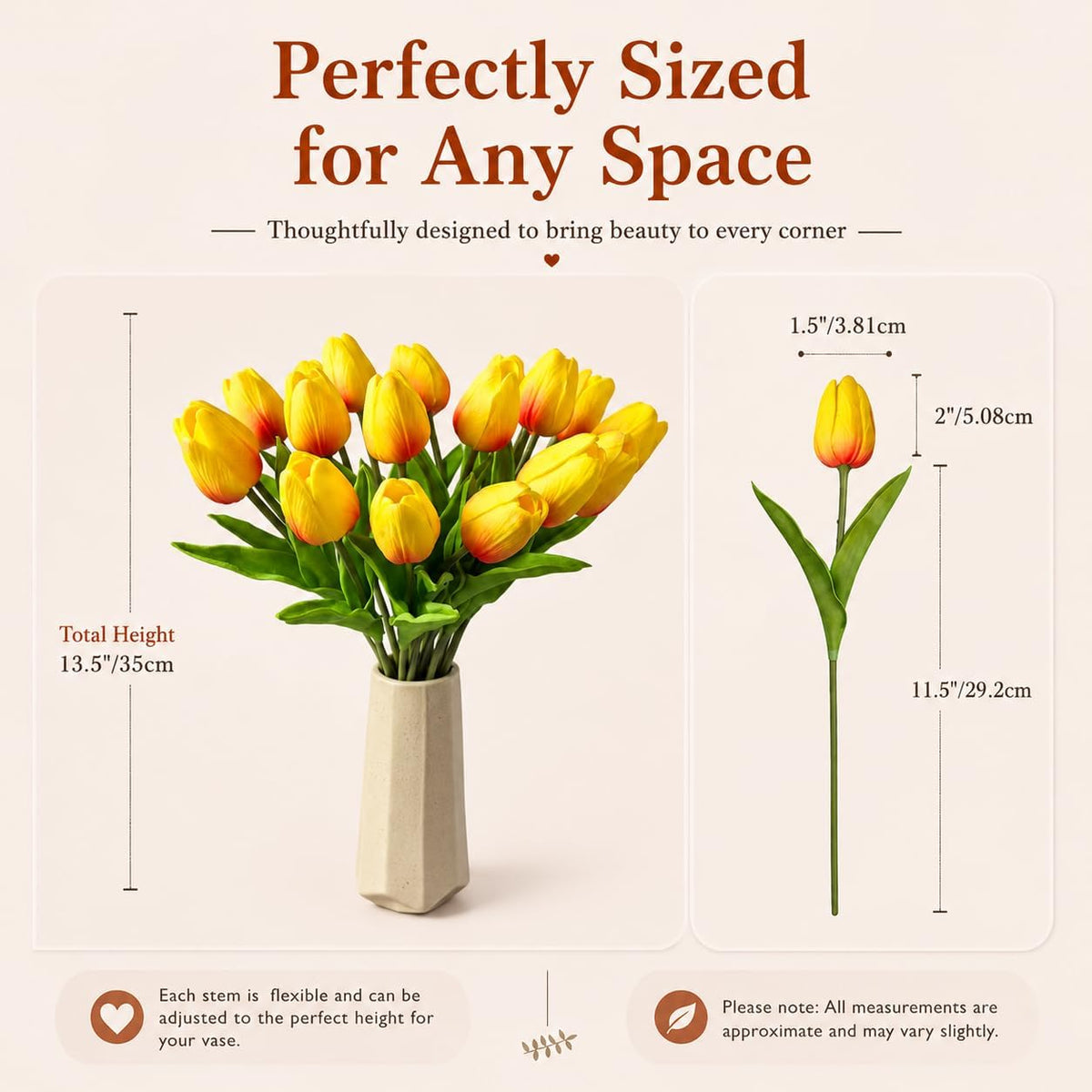 Artificial Yellow Tulips - Colors A