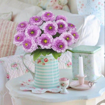 2 Pcs Artificial Flowers Spring Summer Outdoor Flowers Purple Zinnias Silk Flowers with Stems Zinnia Elegans Artificial Zinnias for Outdoors Floral Arrangements Table Centerpieces Wedding Decor