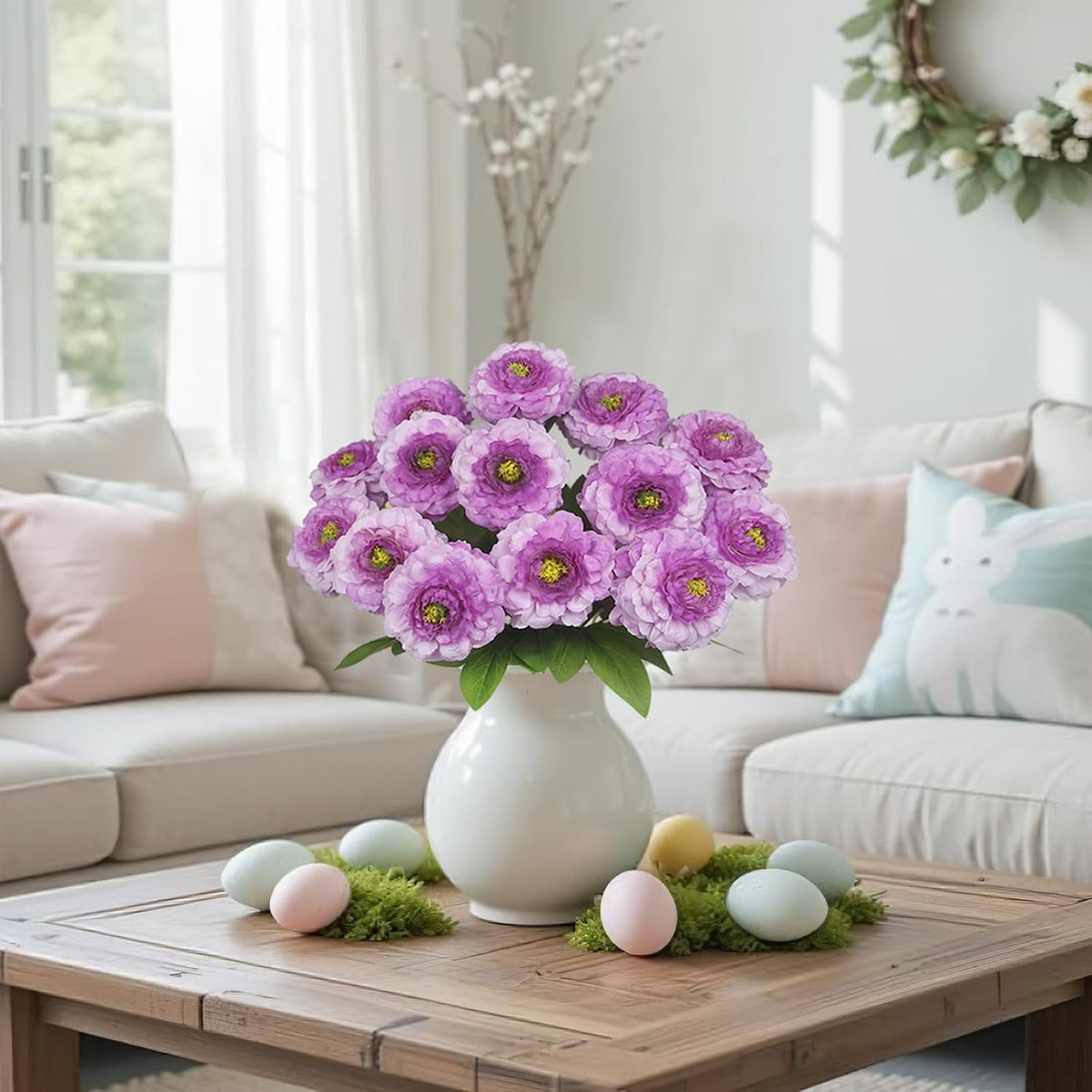 2 Pcs Artificial Flowers Spring Summer Outdoor Flowers Purple Zinnias Silk Flowers with Stems Zinnia Elegans Artificial Zinnias for Outdoors Floral Arrangements Table Centerpieces Wedding Decor