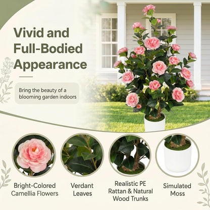 3FT Artificial Bougainvillea Tree, Faux Bougainvillea for Indoor Outdoor Decor, Lifelike Bougainvillea Artificial Flowers Plant for Outdoors, Front Porch, Entryway, Office & Living Room