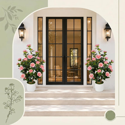 3FT Artificial Bougainvillea Tree, Faux Bougainvillea for Indoor Outdoor Decor, Lifelike Bougainvillea Artificial Flowers Plant for Outdoors, Front Porch, Entryway, Office & Living Room